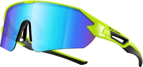 Lunettes de soleil de sport colorées pour cyclisme - jaune