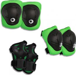 Equipement de Protection Vert Crazy Safety pour les coudes  genoux et poignets | Cyclisme | Skate | Inline | Certifié