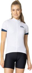 Maillot Manches Courtes Zippé Odlo Essential Femme Blanc / Bleu