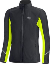 Veste coupe-vent Running Gore Wear R3 Partial Gore-Tex Infinium Femme Noir/Jaune fluo