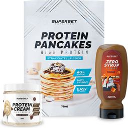 PACK PETIT-DEJ – PANCAKES - PROTEIN CREAM Black Cookies + ZERO SYRUP Caramel