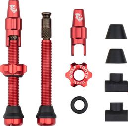 Valves Tubeless Wolf Tooth avec Clik Valve Rouge