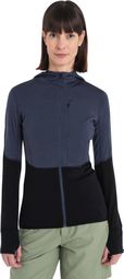 Icebreaker Women's Merino 200 Realfleece Fleec Descender Fleece Blue/Black