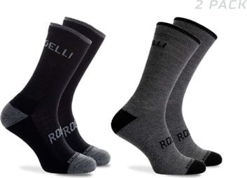 Chaussettes Velo Rogelli Wool - Unisexe - Noir/Gris/Noir