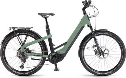 Gereviseerd product - Winora Yakun 12 Lowstep Shimano Deore 12V 750 Wh 27.5'' Groen Defender 2023 Elektrische Mountainbike