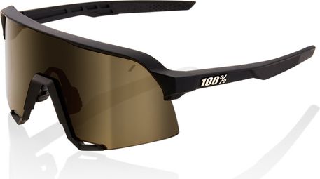 Producto reacondicionado - Gafas de sol 100% | S3 Soft Tact | Lente negro / dorado espejado