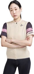 Craft Women's Core Endur Beige Black Short Sleeve Jersey