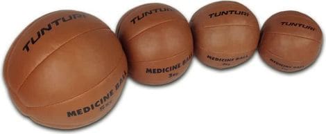TUNTURI Balle de médecine / Ballon médicinal / Medicine ball en cuir synthétique 5kg marron