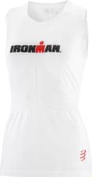 Camiseta de Tirantes Compressport Mujer IronMan Dazzle Blanca