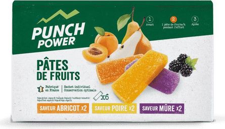 Punch Power Pâtes de Fruits Energétiques - Lot de 12 x 6 - Saveur Multifruits