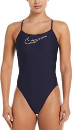 Maillot de bain 1 pièce Nike Swim Hydrastrong Chrome Bleu marine Femme