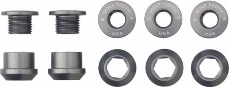 Set van 5 schoorsteenschroeven en moeren 1X 6 mm grijs 