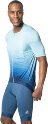 Odlo Zeroweight Turquoise / Blue Short Sleeve Zip Jersey