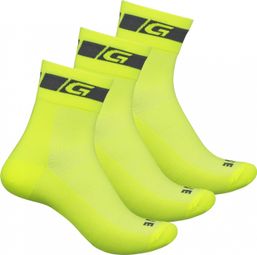 GripGrab Hi-Vis Regular Socken (3er Pack) Neongelb