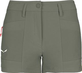 Pantaloncini Salewa Puez Durastretch Cargo verdi da donna