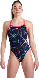 Arena Allover Challenge Back One Piece Swimsuit Blue Pink
