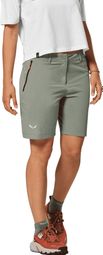 Pantaloncini Salewa Puez Talvena Durastretch verdi da donna