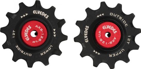 Pair of Elvedes Derailleur Rollers for Sram Force / Red eTap AXS 2x12 Teeth