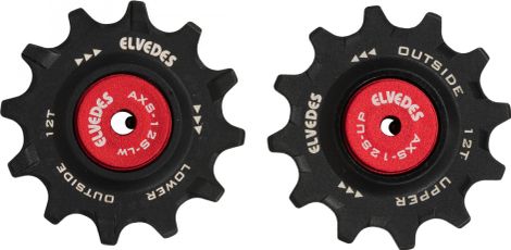 Coppia Rulli Deragliatore Elvedes per Sram Force / Red eTap AXS 2x12 Denti