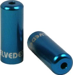 Elvedes Tapas de extremo de carcasa de freno de aluminio 4,2 mm 10 piezas azul