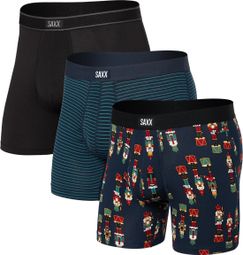 Lot de 3 Boxer Saxx Daytripper Fly Noir/Bleu