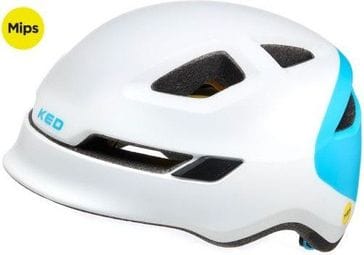 KED Casque Vélo Pop Mips - Blanc Bleu