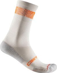 Castelli Unlimited 18 Silver/Orange Unisex Socks
