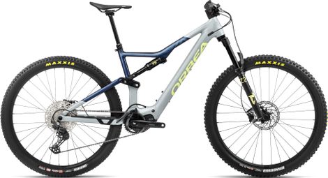 VTT Électrique Tout-Suspendu Orbea Rise H30 Shimano Deore 12V 540 Wh 29'' Gris Iceberg Bleu Moondust 2024