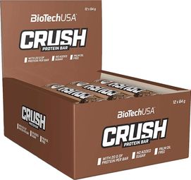 Boîte Crush Bar (12x64g) - Biotech Usa - Brownie -  Barres Protéinées