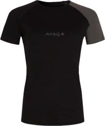 Maglia a maniche corte da donna AYAQ Biafo Merinos Nero