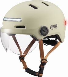 Casque de vélo Clearview visières et éclairage NTA 8776 beige