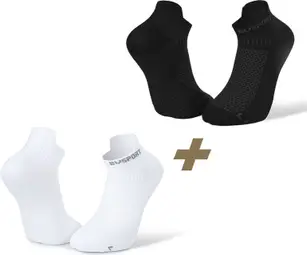 Coppia di calzini BV Sport Light 3D ultra corti X2 neri bianchi