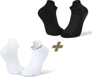 Chaussettes BV Sport Light 3D Ultra Courte Noir Blanc (2 paires)