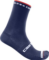 Castelli Rosso Corsa Pro 15 Unisex Sokken Blauw/Wit