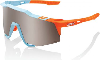 100% Speedcraft Brille Blau Orange - HiPer Glas Verspiegeltes Silber