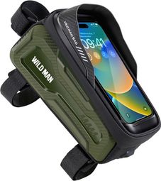 Sacoche de cadre WILD MAN vélo avec porte-téléphone tactile 1 L verte