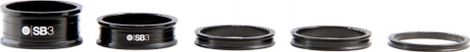 Set van 5 SB3 Kroma 1''1/8 zwarte stuurspacers