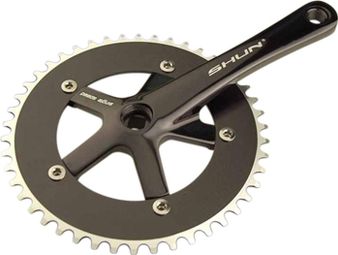 PEDALIER MONOVITESSE/FIXIE 46D L165 NOIR (DIAM 130/AXE CARRE 110.5)