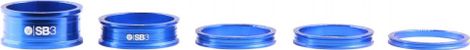 Set van 5 SB3 Kroma 1''1/8 blauwe stuurspacers