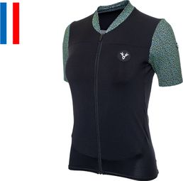 Maillot Manches Courtes Femme LeBram Aspin Noir Vert