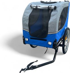 Remorque pour chien Premium pliable – Bleue – Imperméable – Jusqu'à 30 kg
