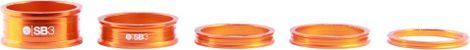 Set van 5 SB3 Kroma 1''1/8 oranje stuurspacers