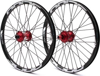 Paire de Roues Alu Pride Control Pro Disque 36h Rouge