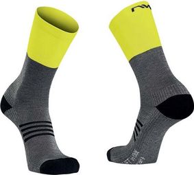 Paar Northwave Extreme Pro Socken Grau Gelb Fluo
