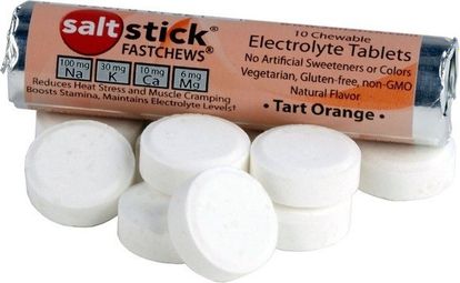 Pastilles electrolyte à croquer SALTSTICK Fastchew - saveur orange - 10 pastilles