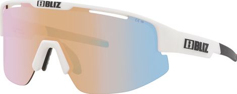 Bliz Matrix Glasses Matte White - Orange/Mirror Blue