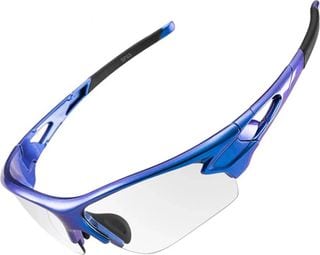 Rockbros lunettes de cyclisme photochromiques UV400 - bleu