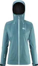 Wasserdichte Damenjacke Millet Grand Montets II Gore-Tex Hellblau