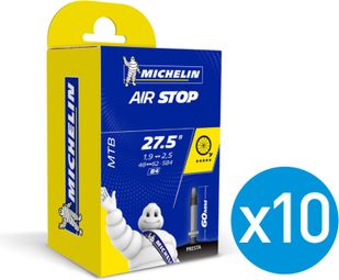 Michelin Pack de 10 Chambres à air Butyl B4 27.5x1.90/2.50 Presta 60 mm