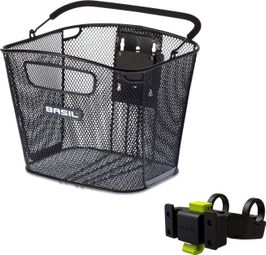 BASIL Panier À Vélo Bold Front Kf 28 X 34 X 27 Cm - Noir (Avec Support De Guidon Kf)